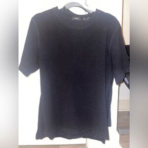 Theory medium terry cloth black shirt